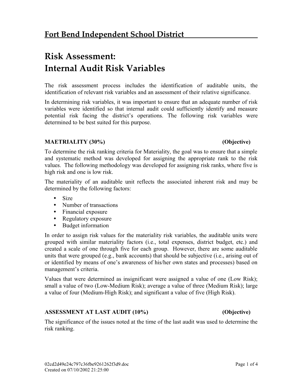 Internal Audit Charter