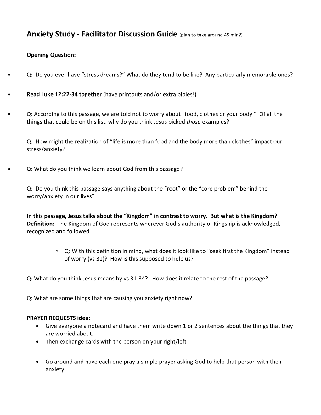 Anxiety Study - Facilitator Discussion Guide (Plan to Take Around 45 Min?)