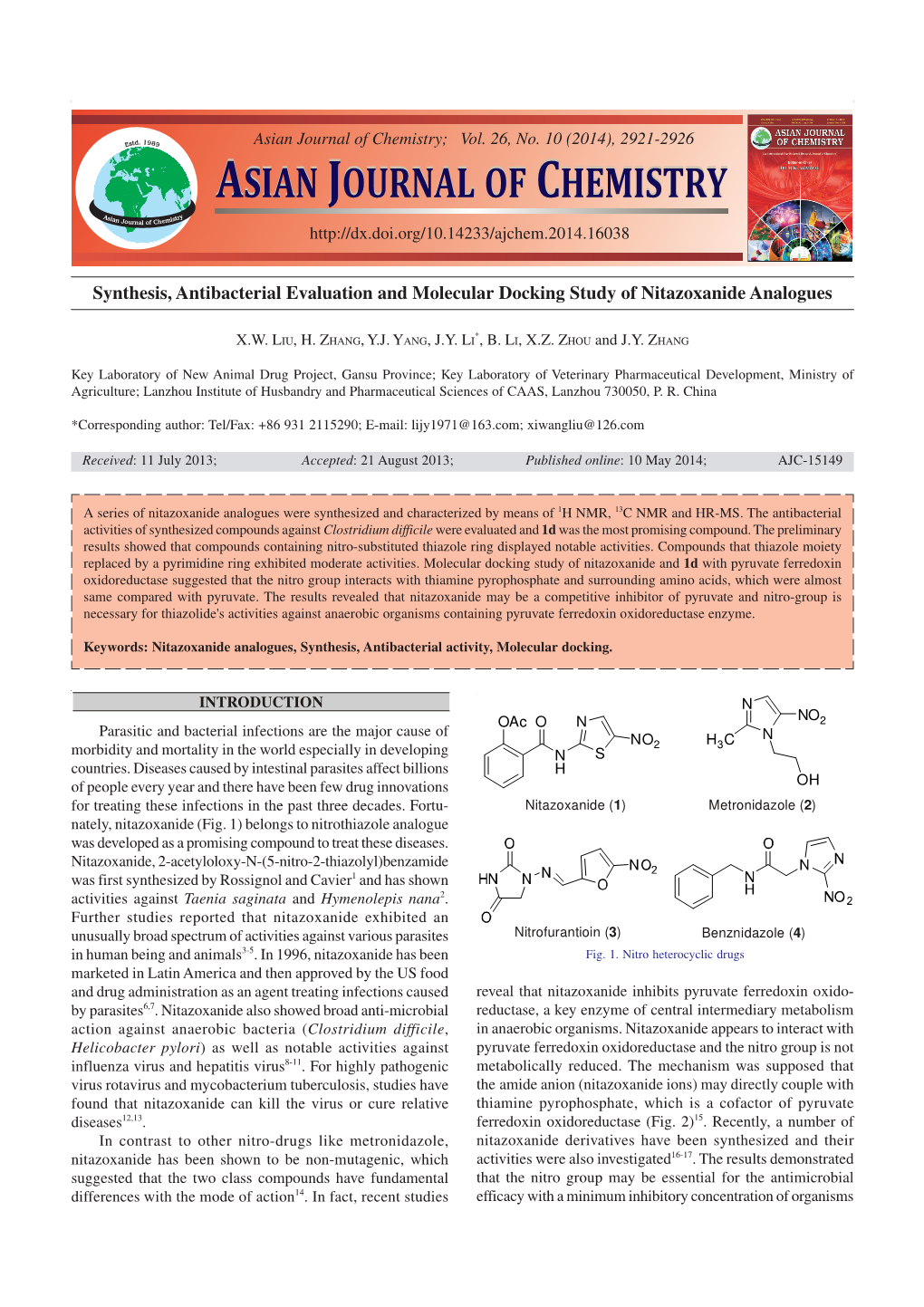 Asian Journal of Chemistry; Vol