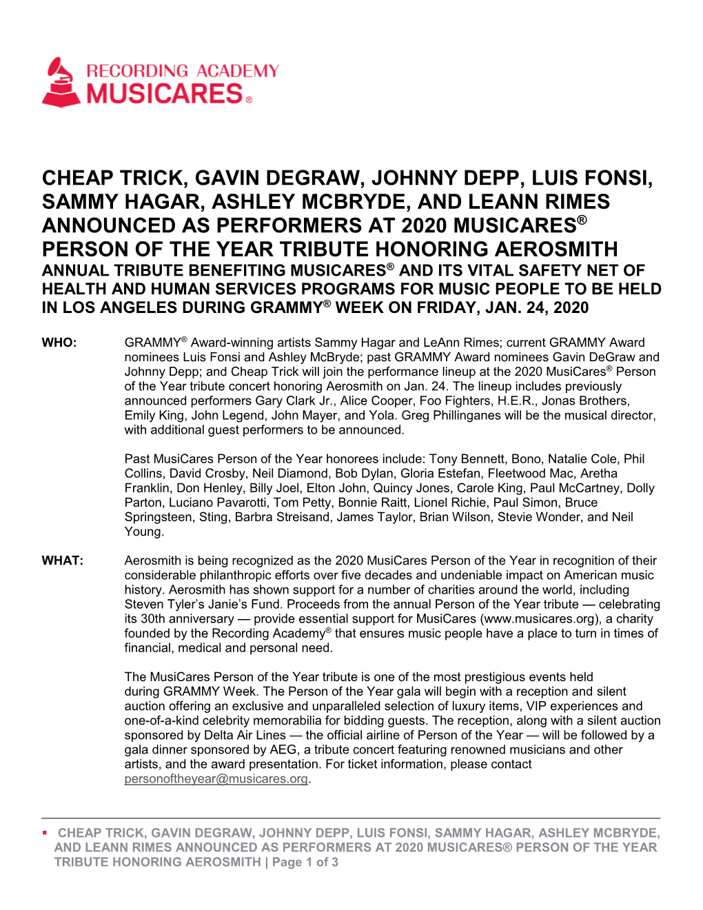 Cheap Trick, Gavin Degraw, Johnny Depp, Luis Fonsi