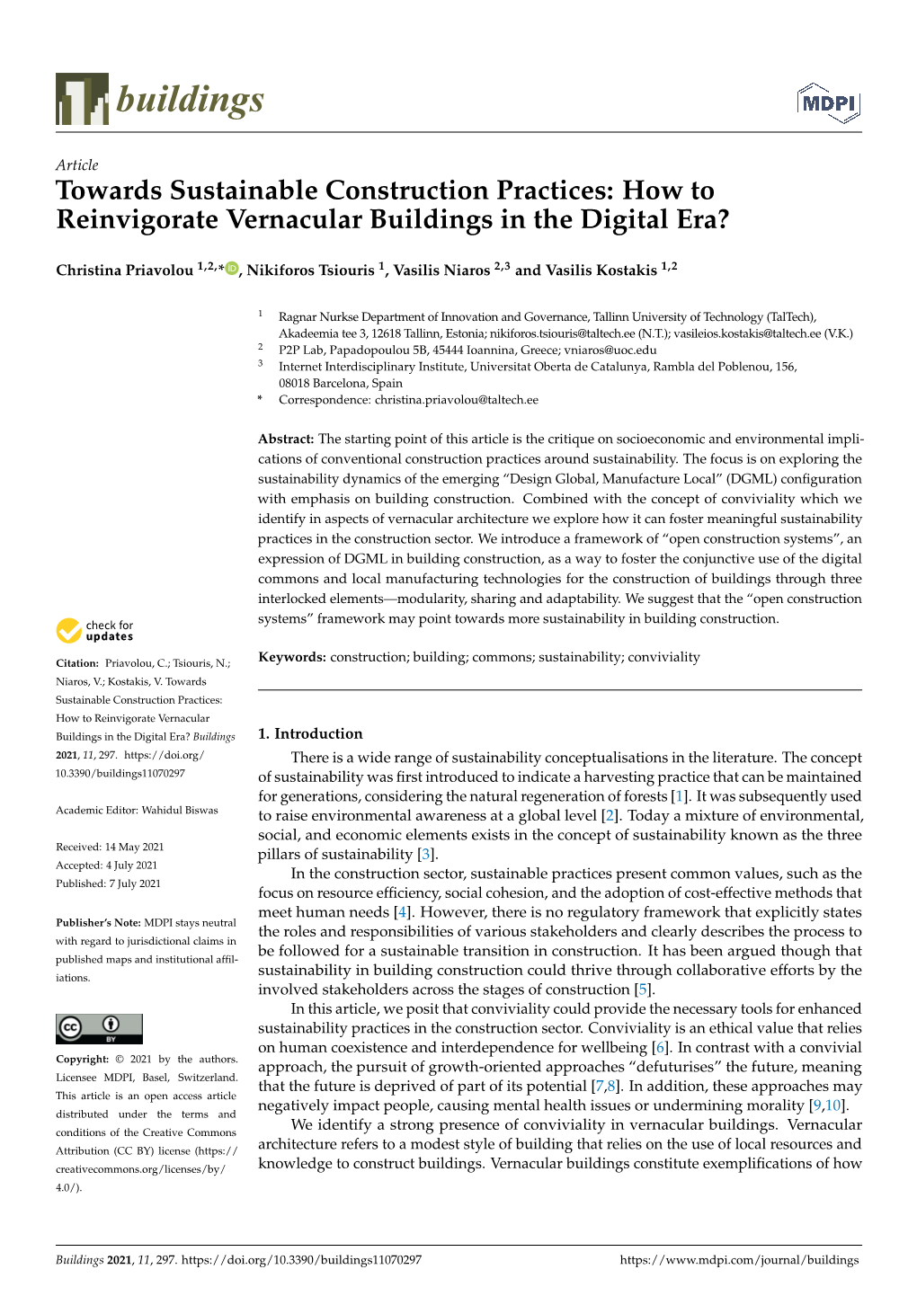 Towards Sustainable Construction Practices: How to Reinvigorate Vernacular Buildings in the Digital Era?