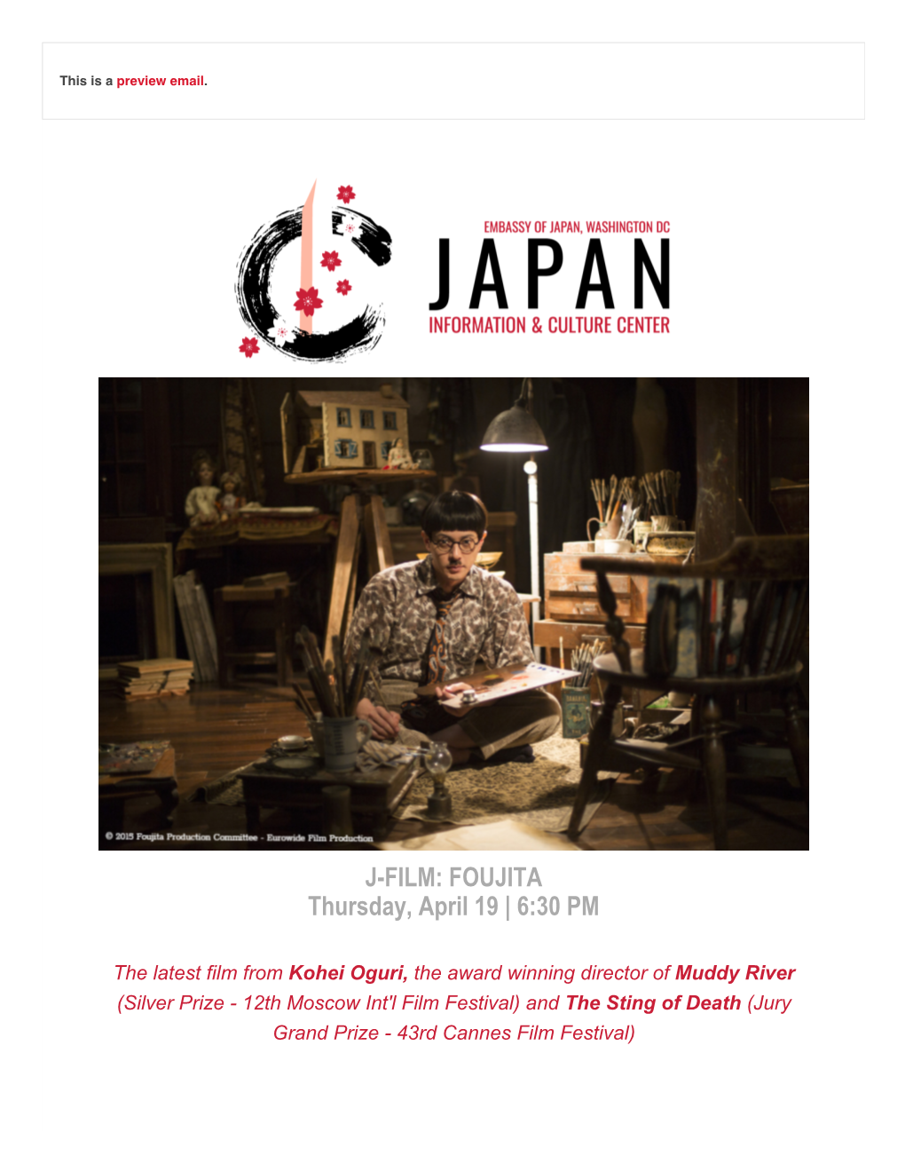 JFILM: FOUJITA Thursday, April 19 | 6:30 PM