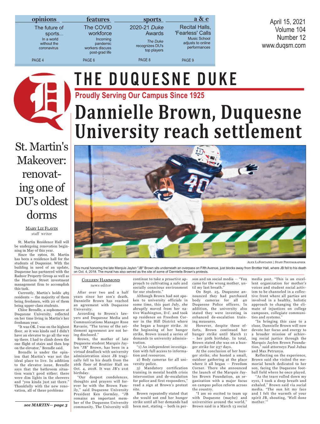 Dannielle Brown, Duquesne University Reach Settlement St