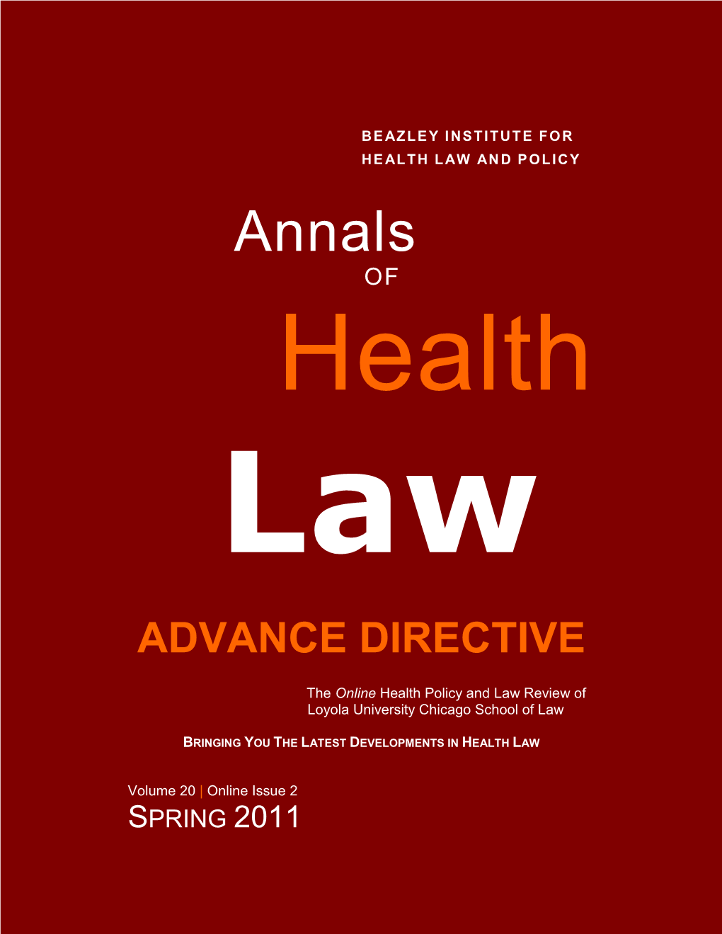 Annals of Health Law