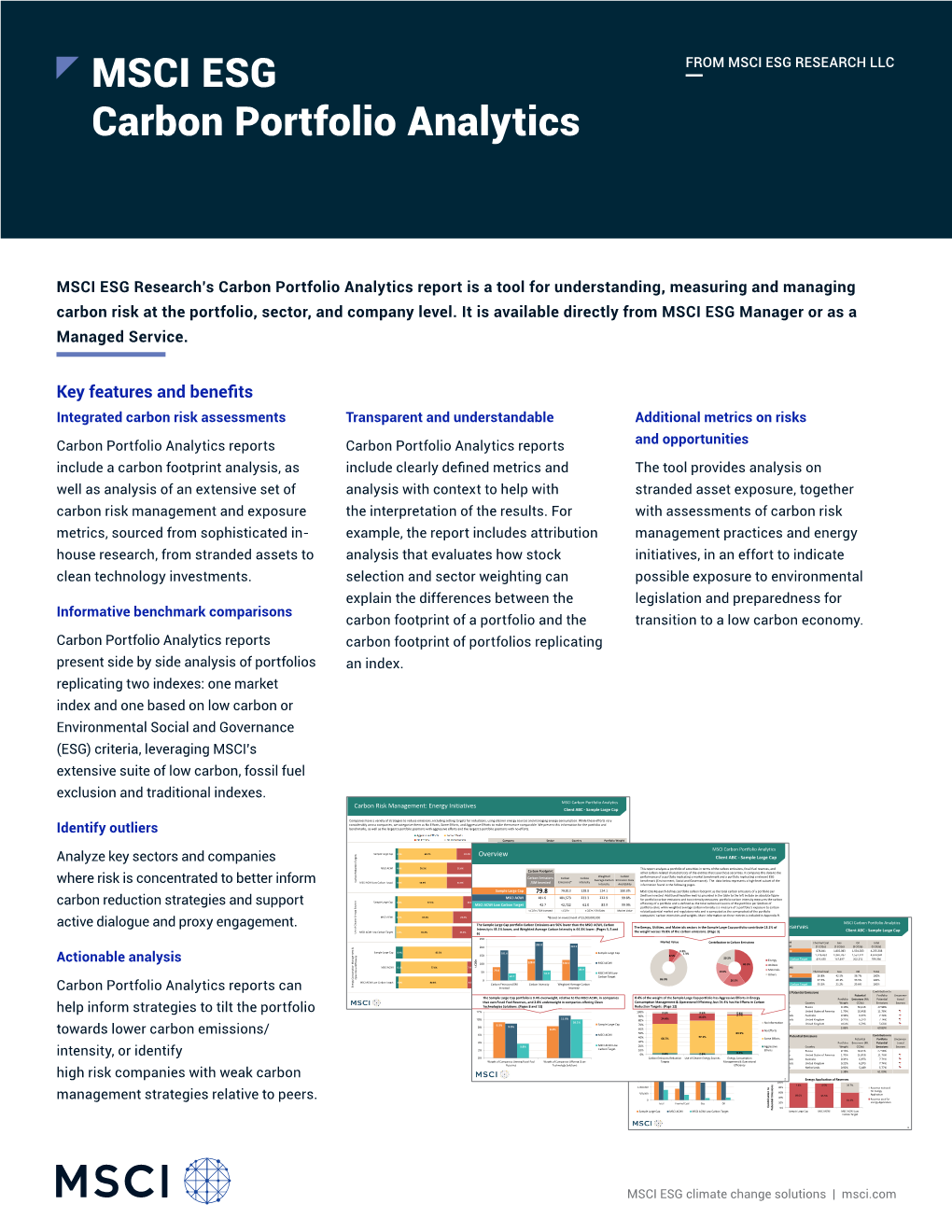 MSCI ESG Carbon Portfolio Analytics