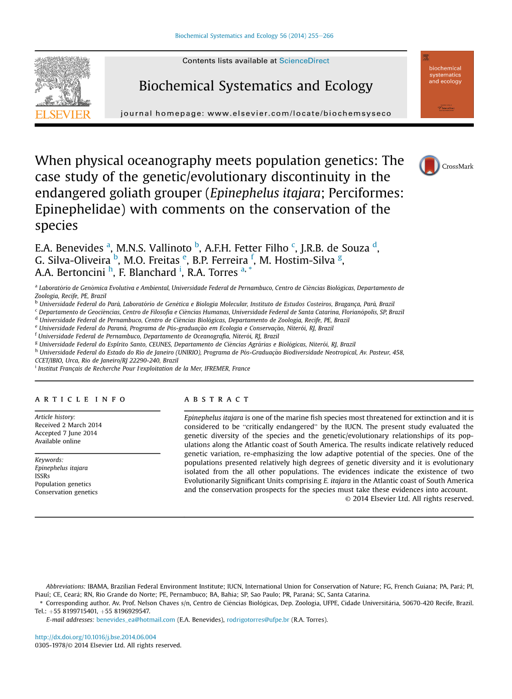 When Physical Oceanography Meets Population Genetics: the Case Study