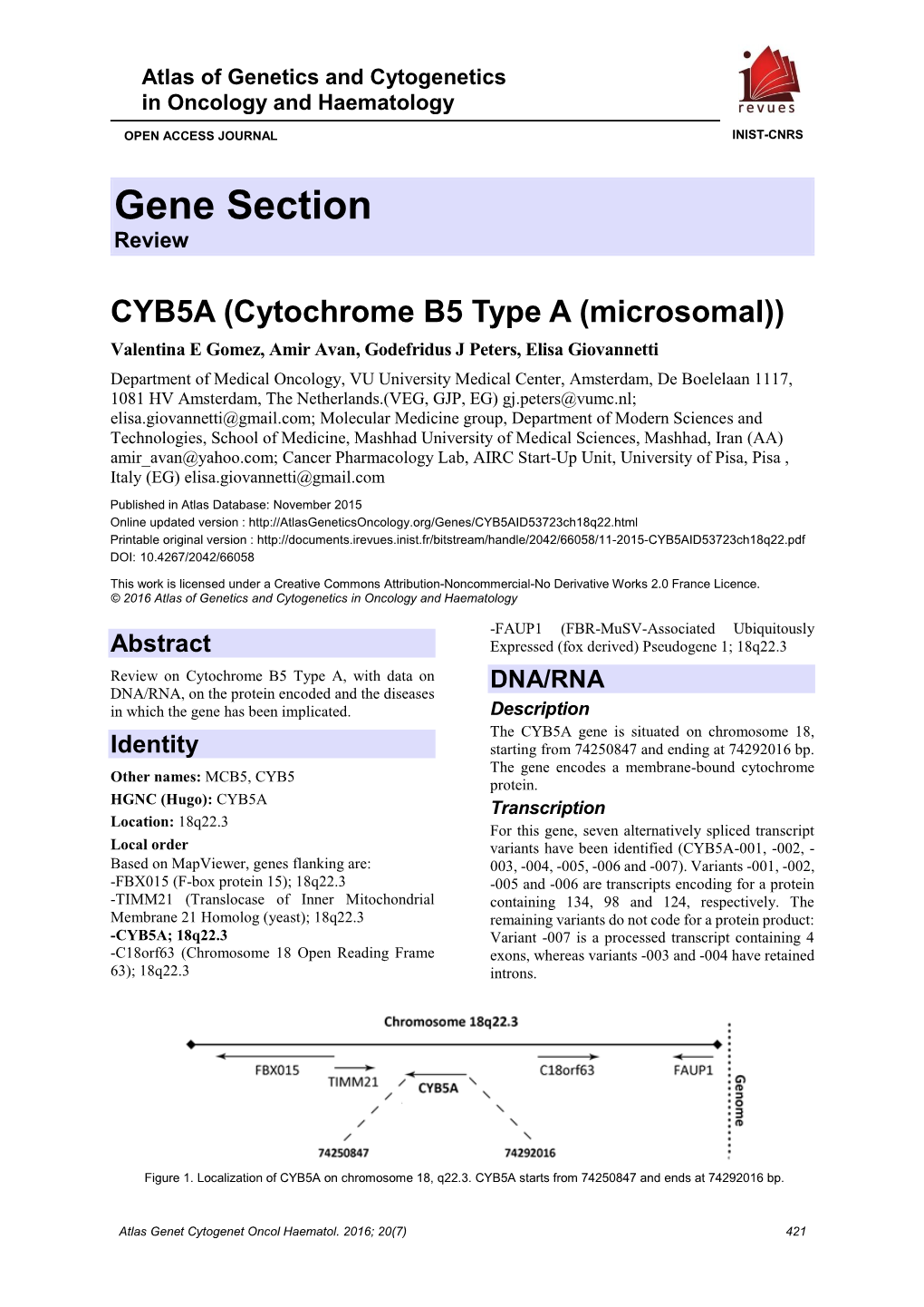 Gene Section Review