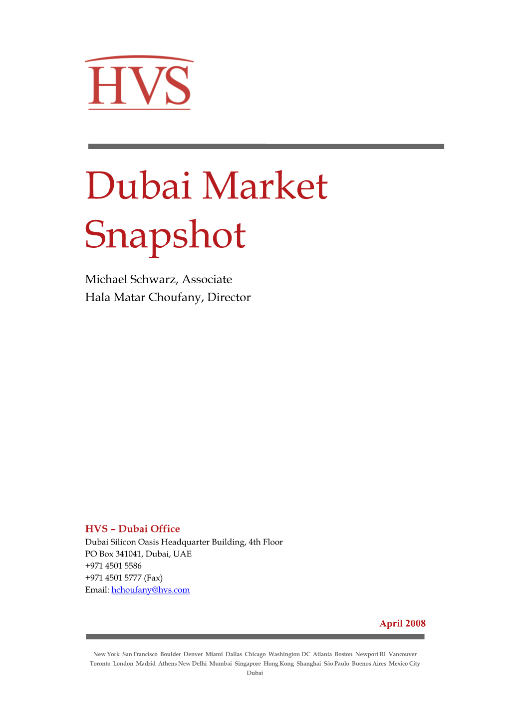 Dubai Market Snapshot