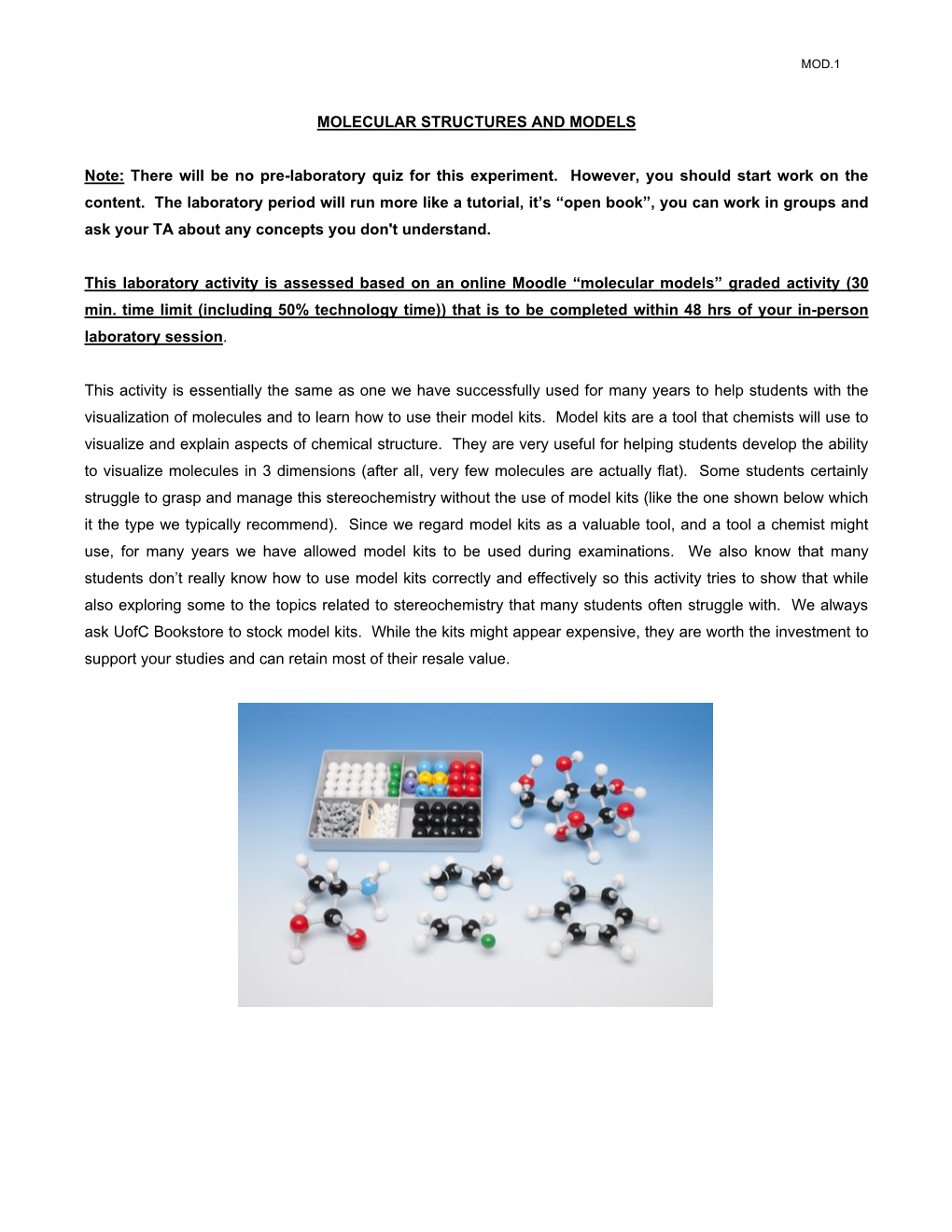 Chem 351: Molecular Models