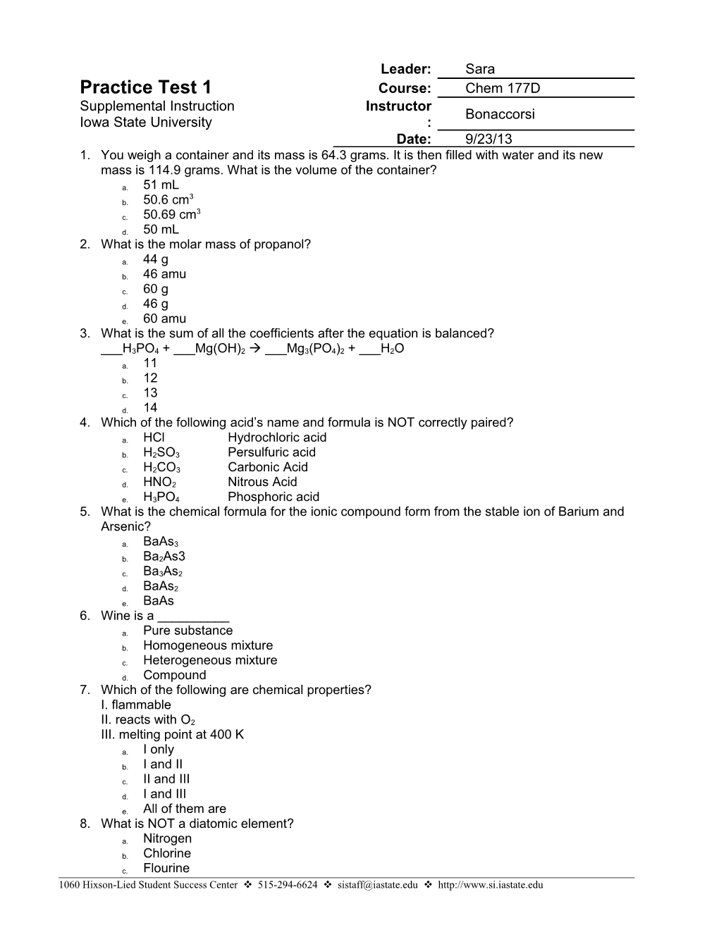 2. What Is the Molar Mass of Propanol?