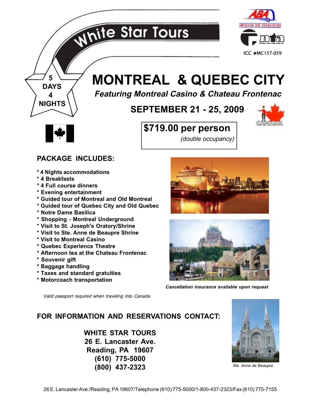 Montreal & Quebec City