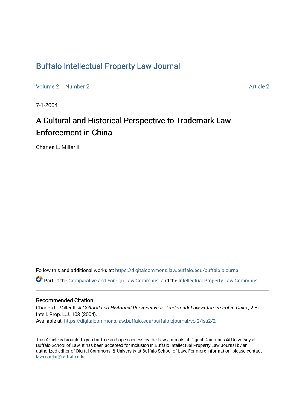 A Cultural and Historical Perspective to Trademark Law Enforcement in China