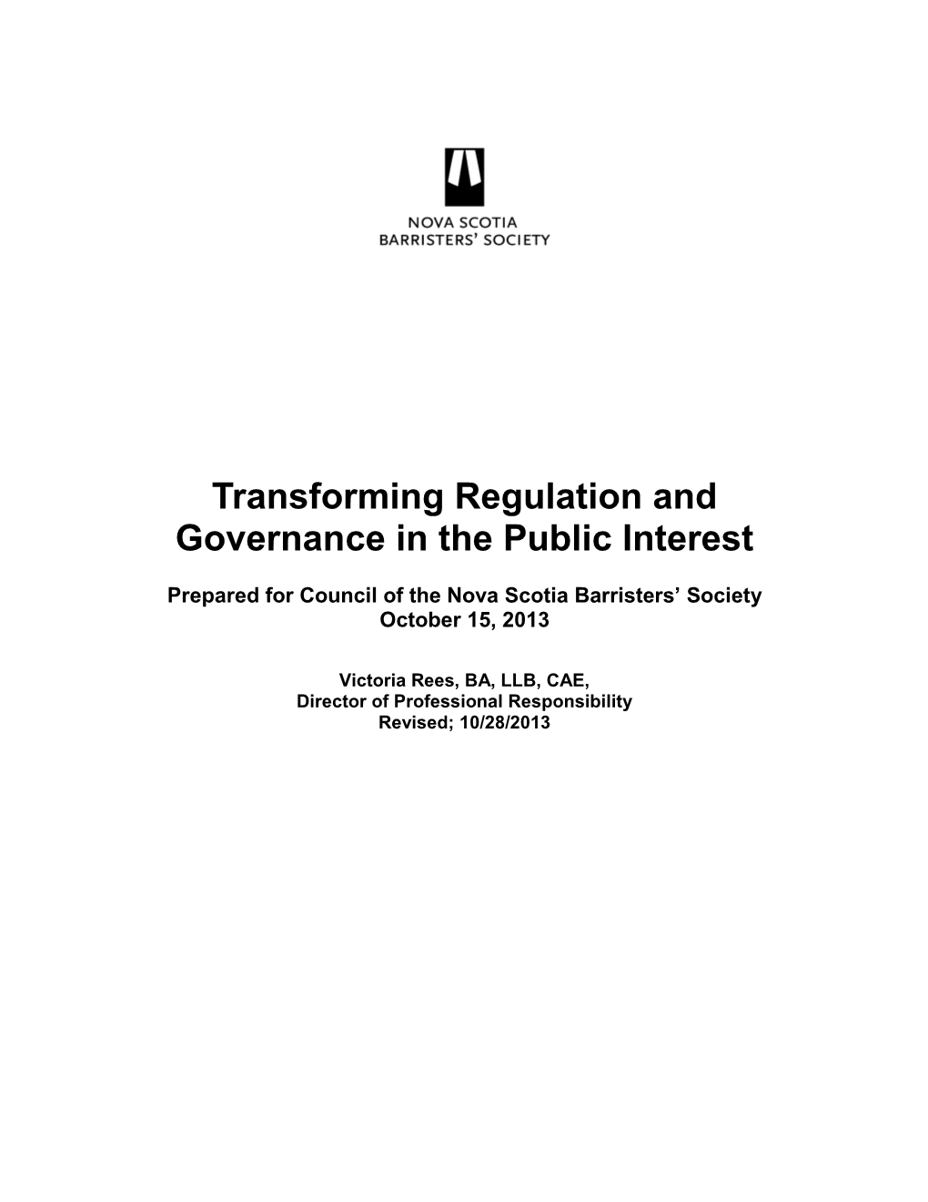 Transforming Regulation and Governance in the Public Interest