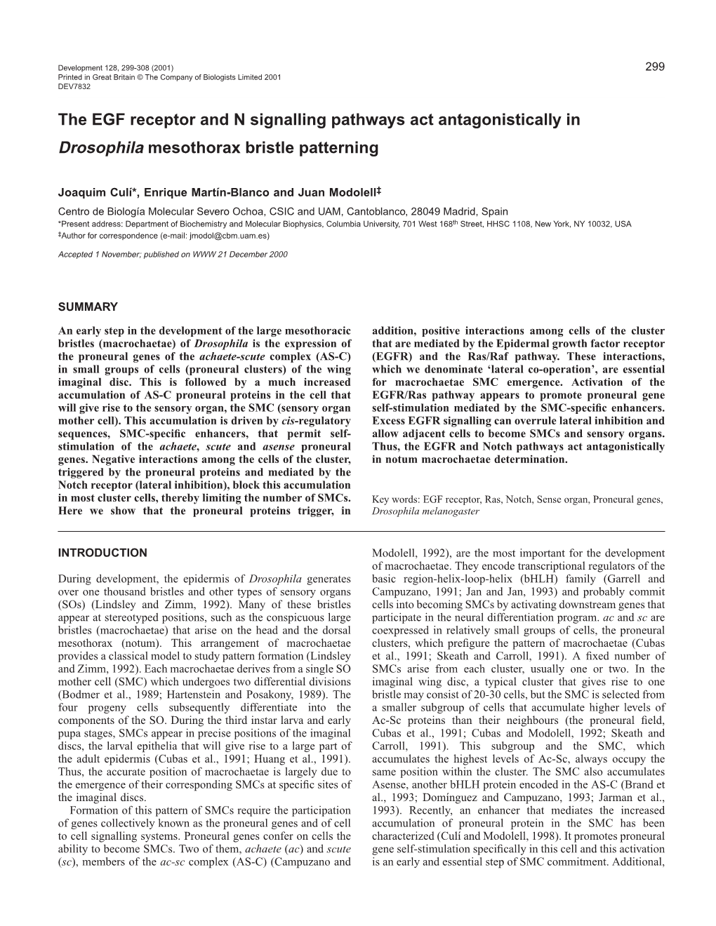 EGFR in Sense Organ Determination 301 Completed Development at 18°C, the Presence of All Notum Raf (UAS-Rafdn2.1)