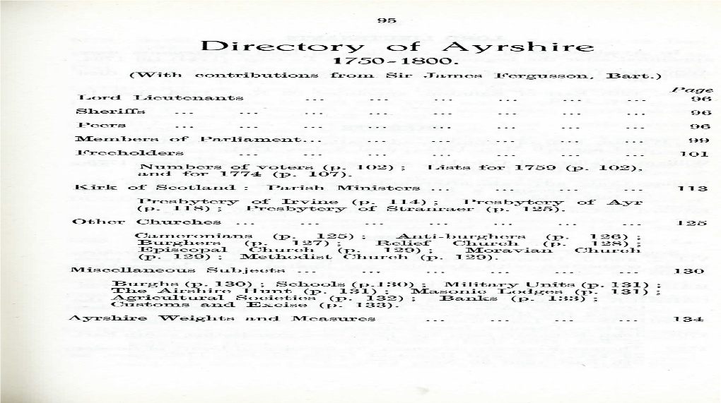 Directory of Ayrshire Well Known That Tea Draws Better in a Silver Pot, and Drinks Pleasanter in a China Cup, Than out of Any Other Kind of Cup Or 1750-1800
