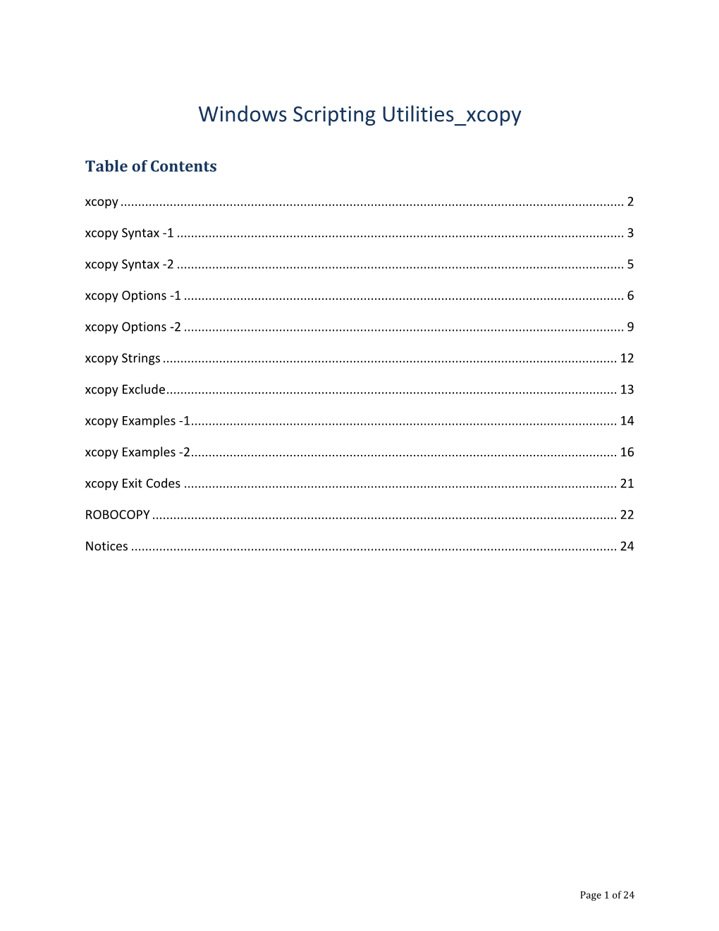 Windows Scripting Utilities Xcopy