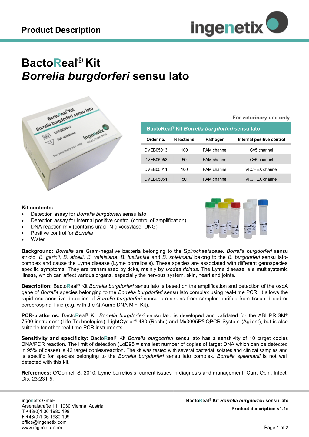 Bactoreal® Kit Borrelia Burgdorferi Sensu Lato