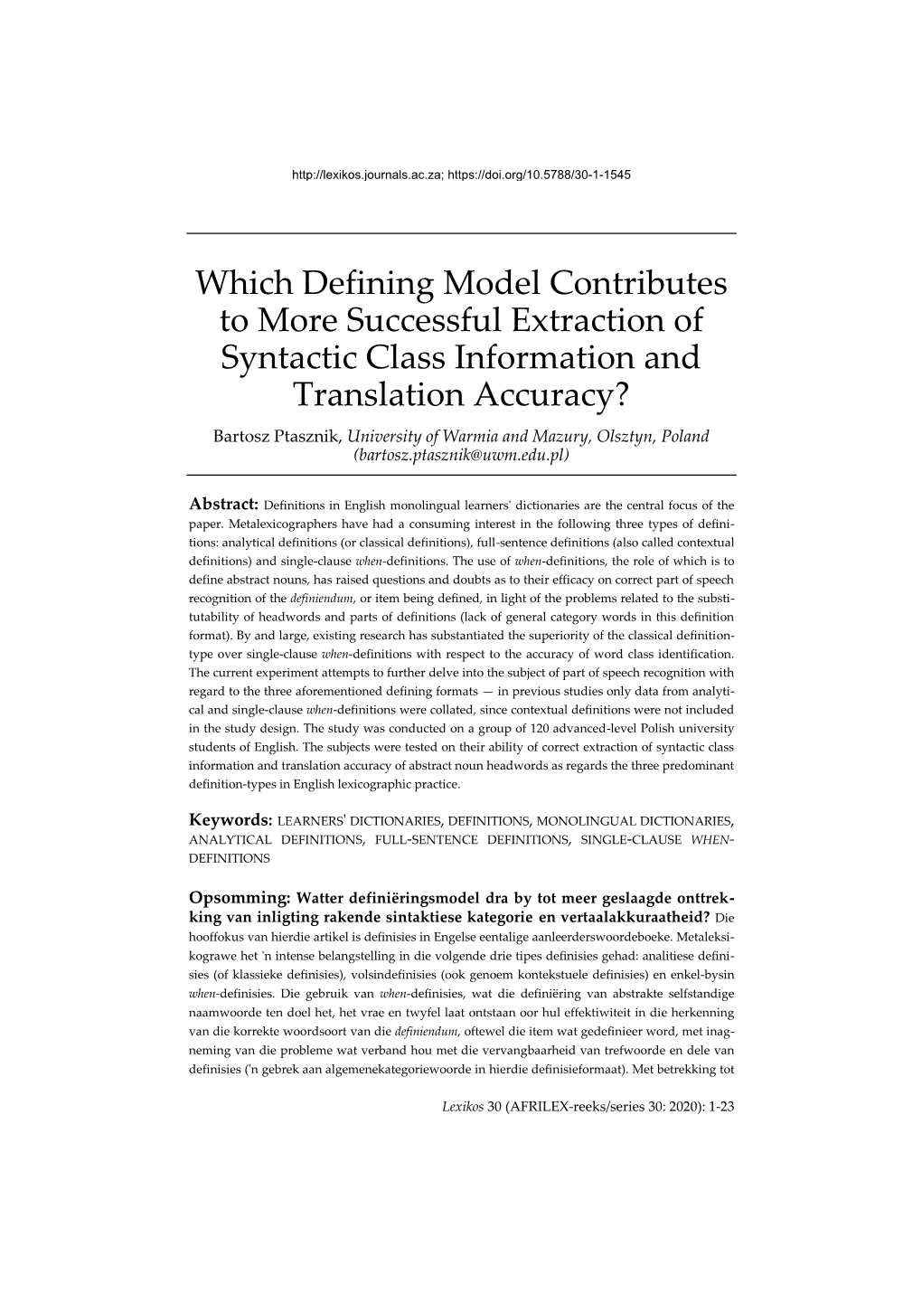 Which Defining Model Contributes to More Successful Extraction Of