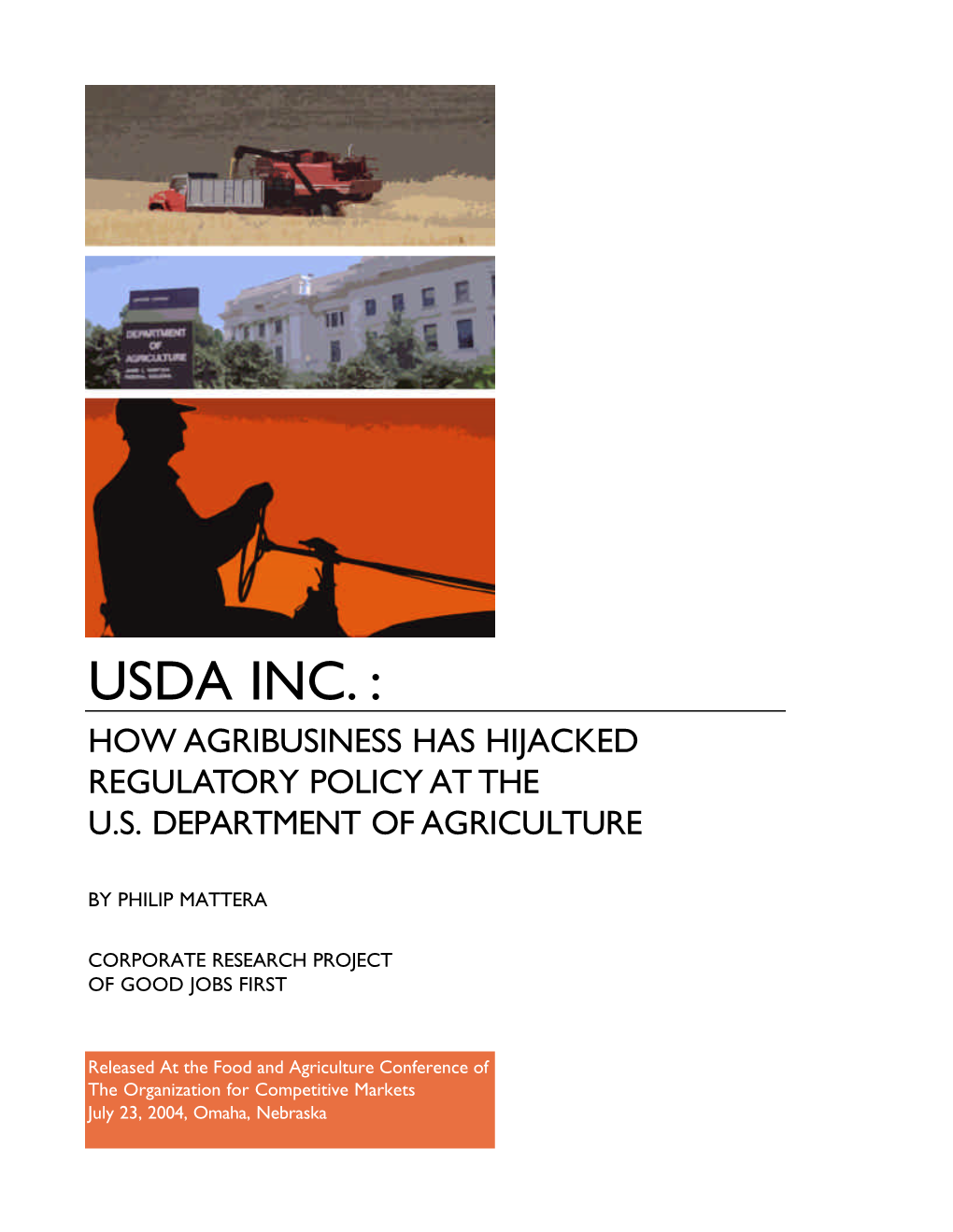 Usda Inc. : How Agribusiness Has Hijacked Regulatory Policy at the U.S