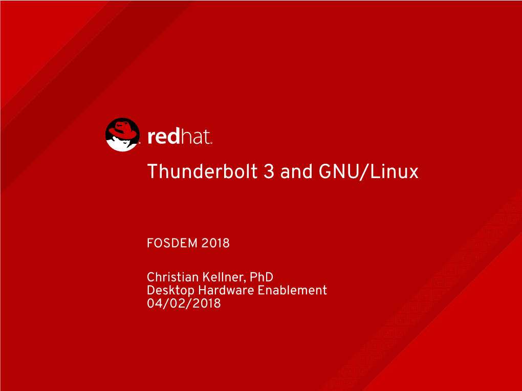 Thunderbolt 3 and Linux