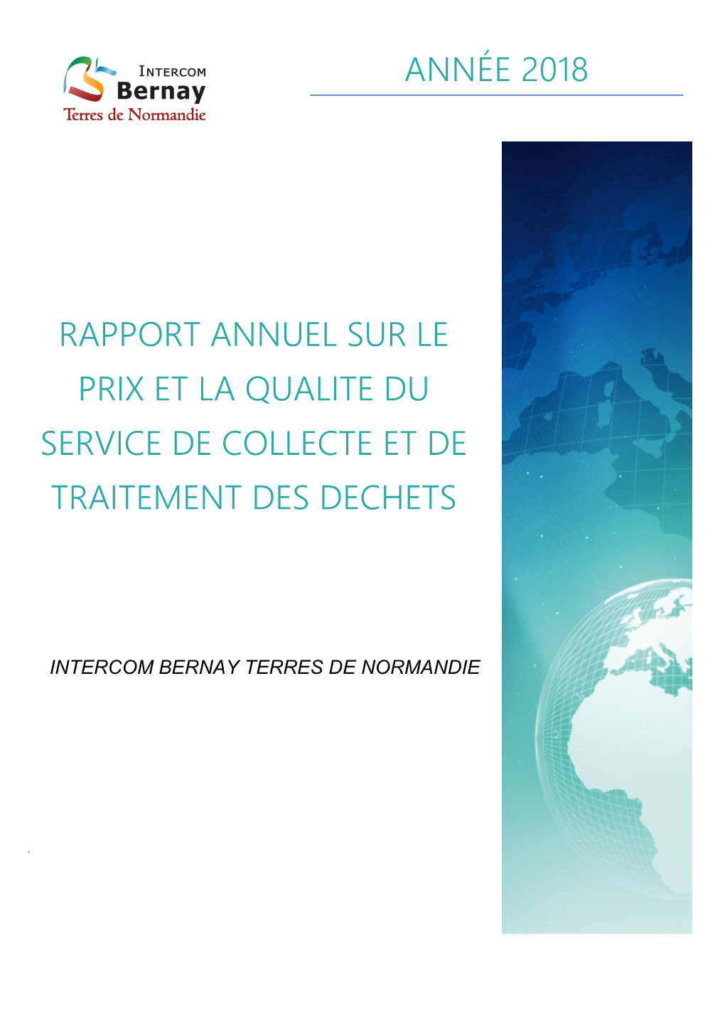 Année 2018 Rapport Annuel Sur Le Prix Et La Qualite Du