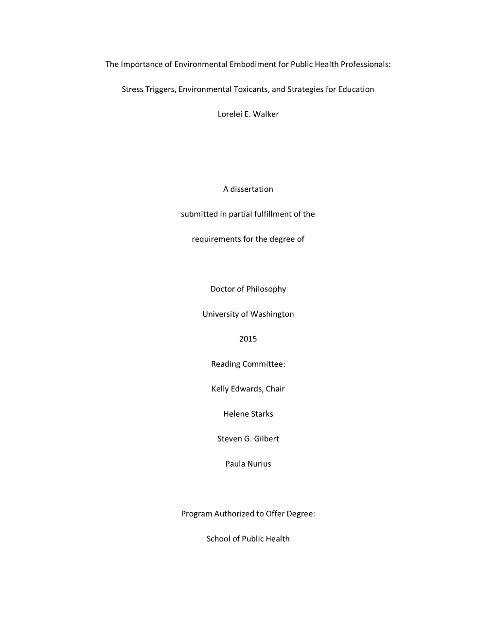 Stress Triggers, Environmental Toxicants, and Strategies for Education