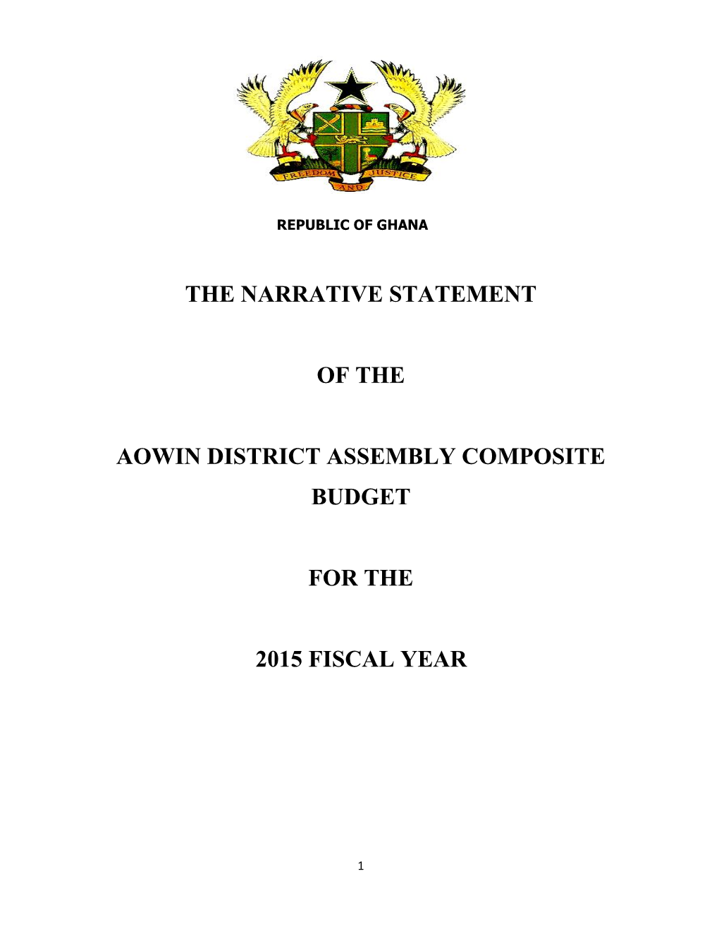Aowin District Assembly Composite Budget