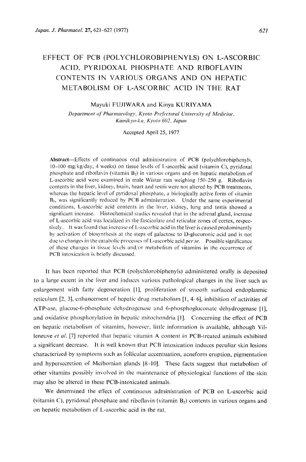 Effect of Pcb (Polychlorobiphenyls) on L