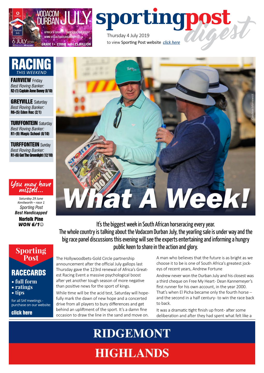 It's the Biggest Week in South African Horseracing Every