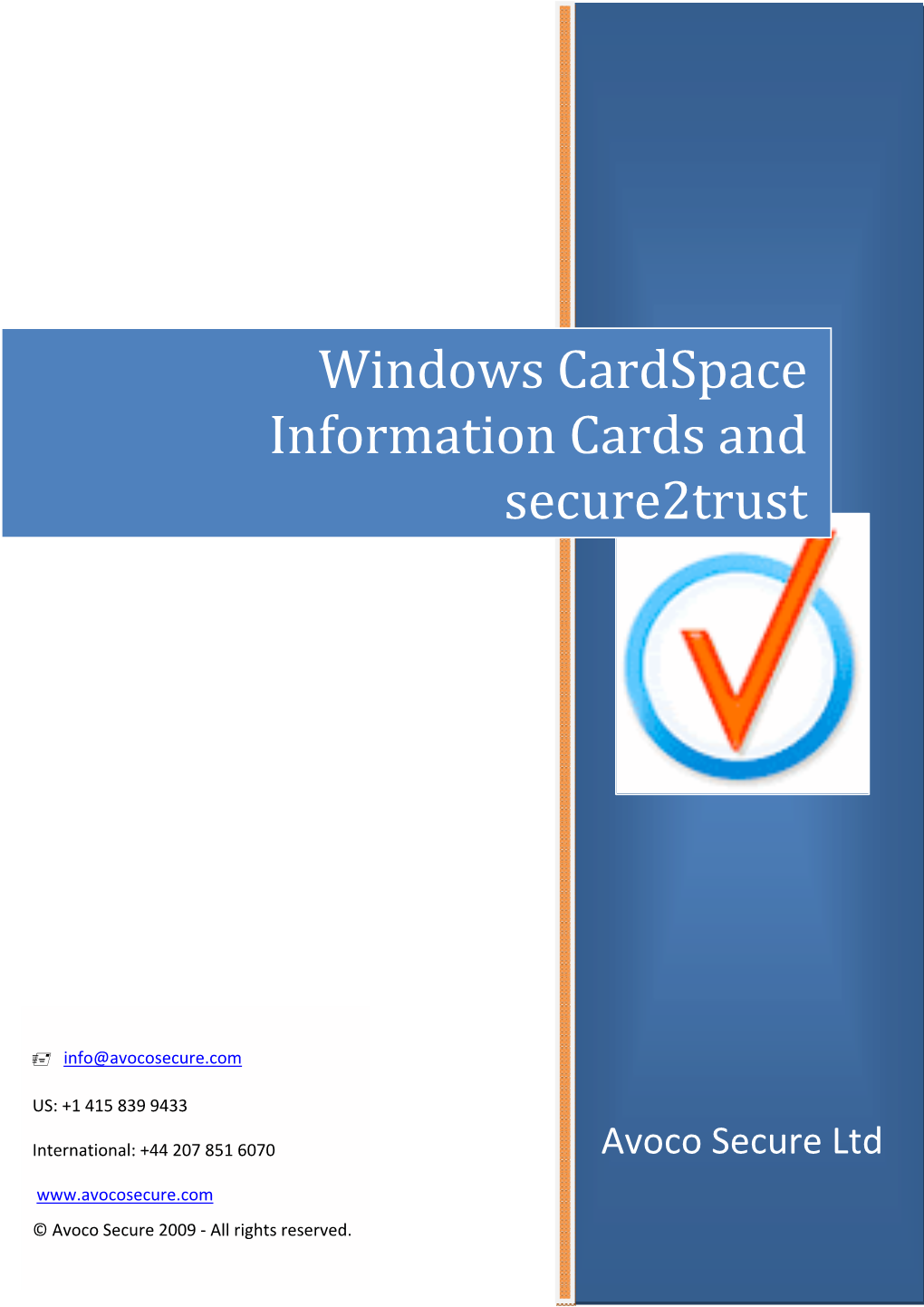 Windows Cardspace Information Cards and Secure2trust