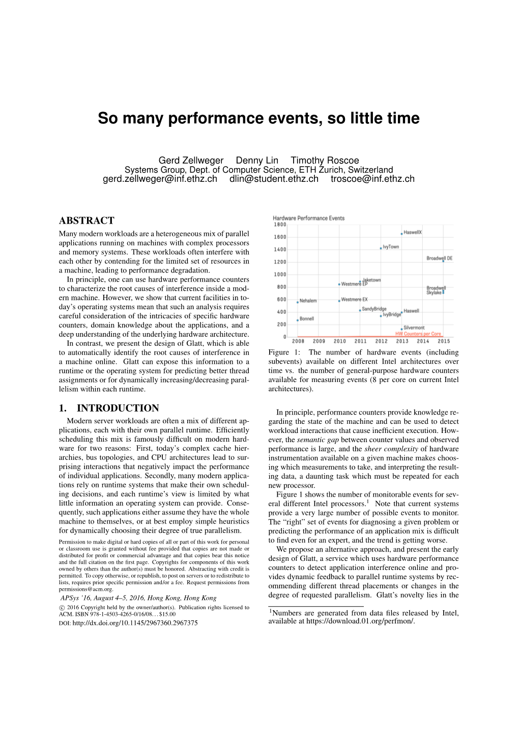 So Many Performance Events, So Little Time