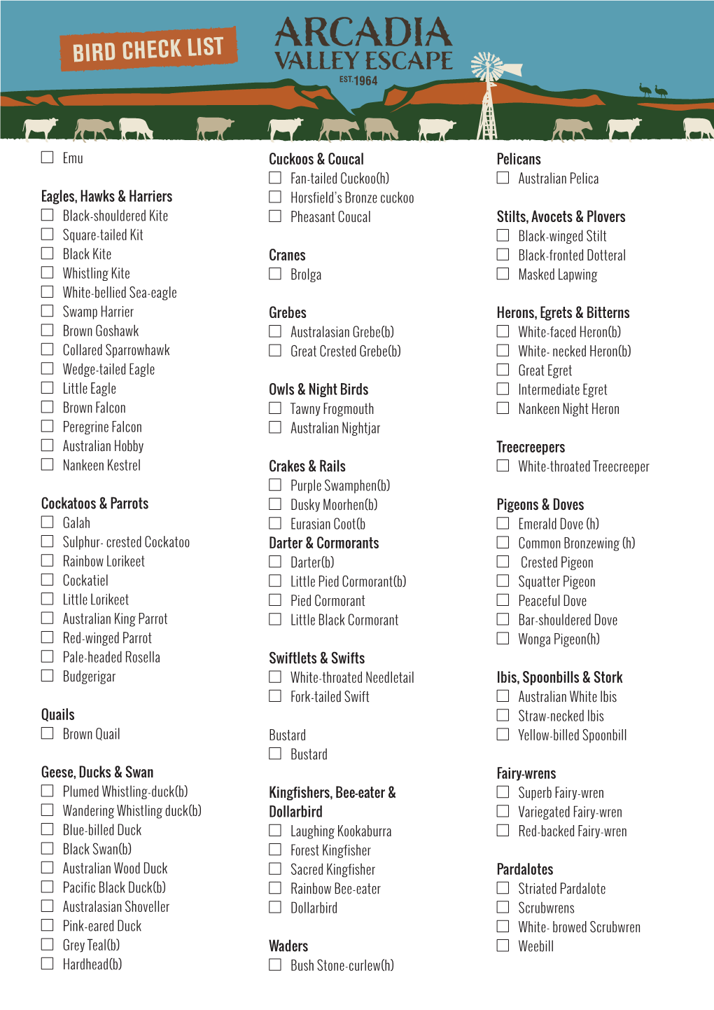 Bird Check List