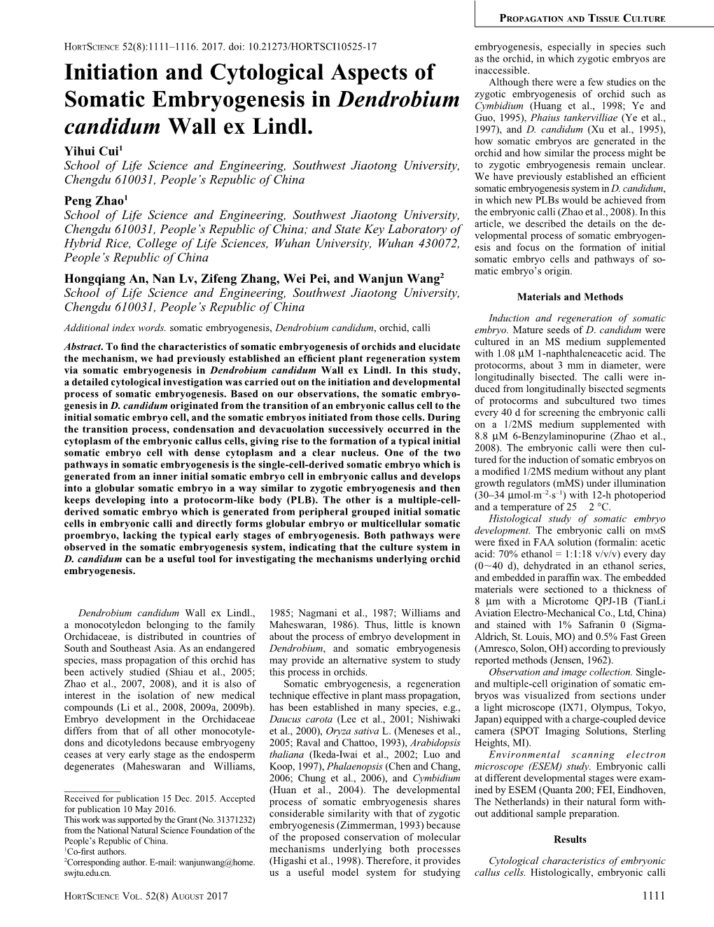 Initiation and Cytological Aspects of Somatic Embryogenesis In