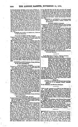 6004 the London Gazette, November 10, 1876
