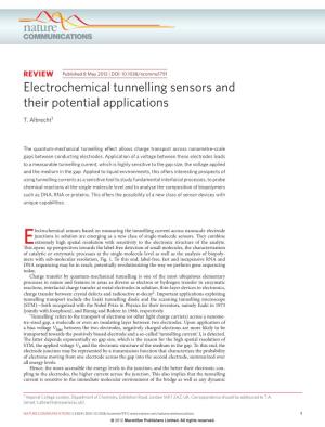 Electrochemical Tunnelling Sensors and Their Potential Applications