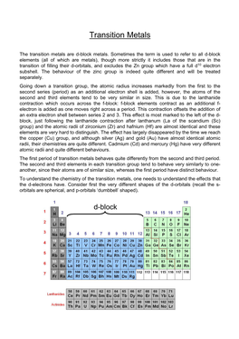 Transition Metals