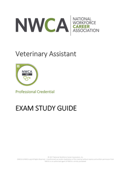 Veterinary Assistant EXAM STUDY GUIDE