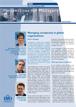 Managing Complexity in Global Organizations