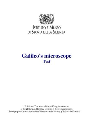Galileo's Microscope Test