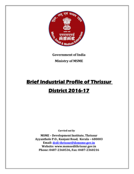 Industrial Profile- Thrissur District 2016-2017