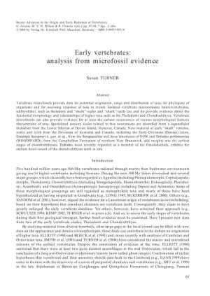 Early Vertebrates: Analysis from Microfossil Evidence