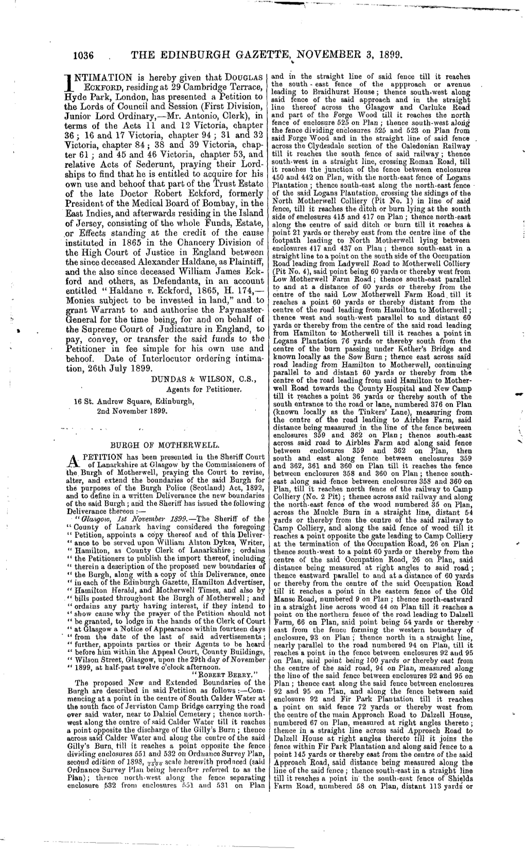 The Edinburgh Gazette, November 3, 1899