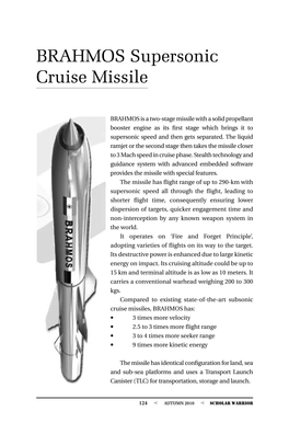 BRAHMOS Supersonic Cruise Missile