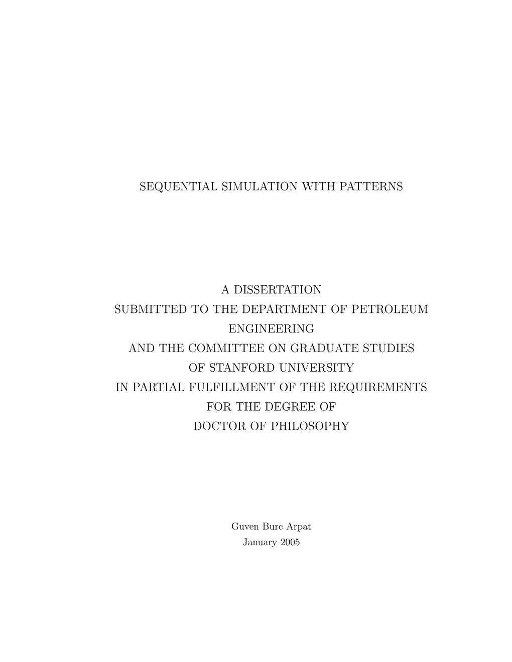 Sequential Simulation with Patterns