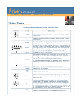 Violin Online Bowing Directions & Special Effects