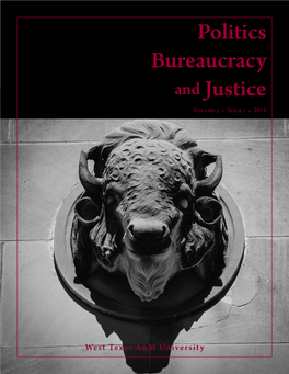 Politics Bureaucracy and Justice Volume 5 • Issue 1 • 2016