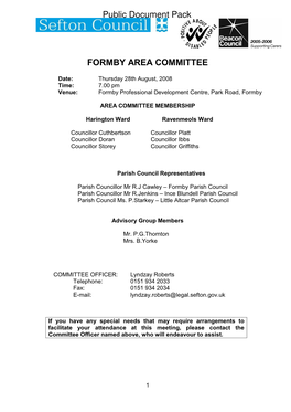 FORMBY AREA COMMITTEE Public Document Pack