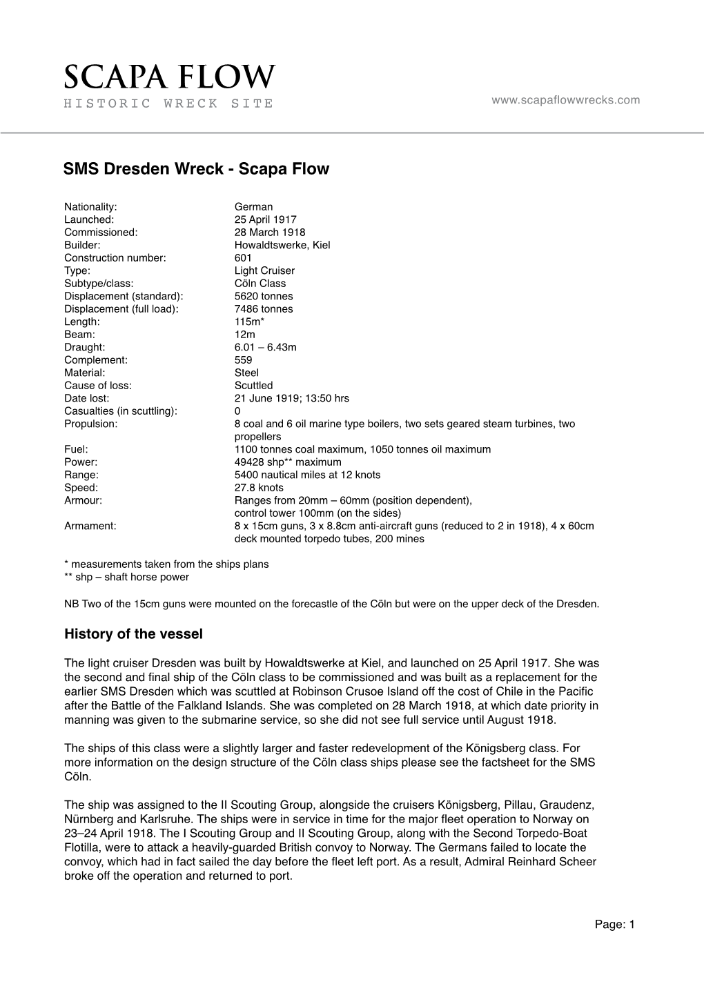 SMS Dresden Wreck - Scapa Flow