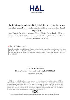 Dullard-Mediated Smad1/5/8 Inhibition Controls Mouse Cardiac