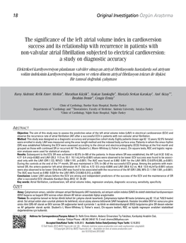 The Significance of the Left Atrial Volume Index in Cardioversion